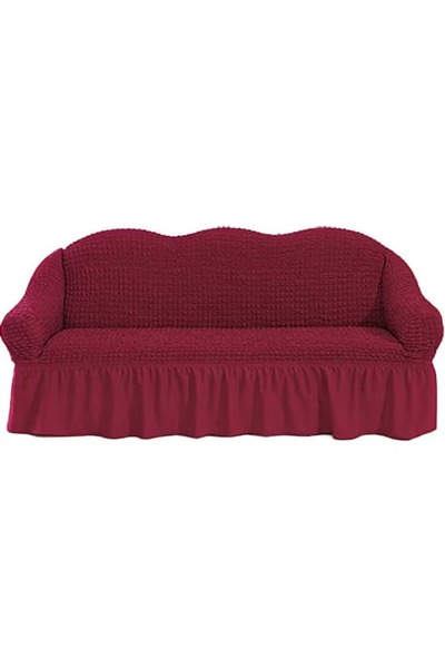 Fabienne غطاء أريكة بثلاثة مقاعد - أحمر، 60 × 80 × 180 سم - غطاء قابل للتمدد ...