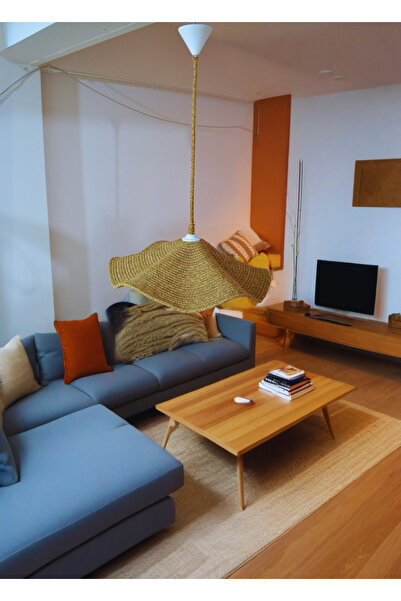 Genel Markalar Turuncu modern jüt hasır avize, rustik tasarım, şık ev dekoru, sıcak atmosfer sağlar