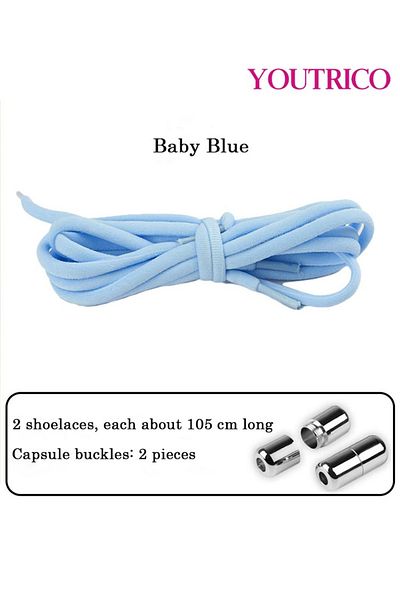 Youtrico Elastic No-Tie Shoelaces with Metal Capsule - Single Pair (1.05m)