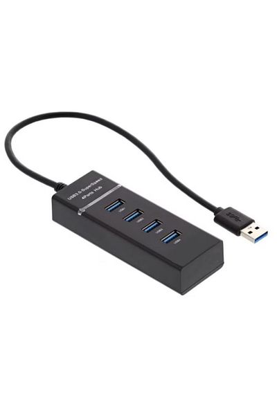 nelbo Nelbo USB hub, 4 ports, USB 3.0, with LED, black