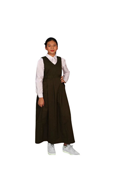 MYSCHOOL مريول متوسط زيتي بقصة سبعة