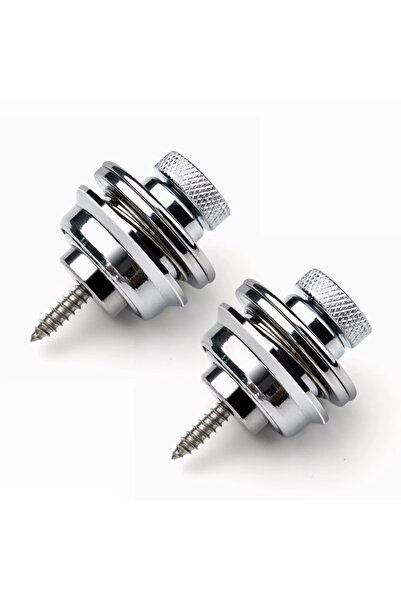 Choice4 Silver 2pcs Guitar Strap Lk 1 PCS Heavy Duty Metal Button Security St...