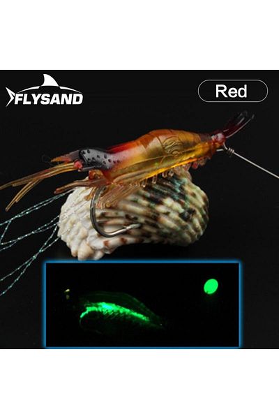 Choice Shrimp - Red FLYSAND Silicone Soft Bait Bionic Crab Artificial Lifelike Sharp Hook Fishing Lure Fres