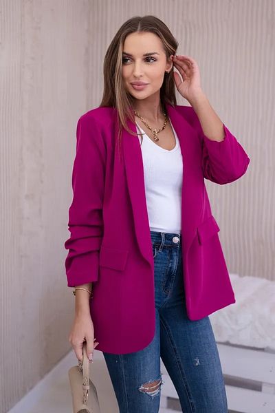 UniqueStore.ro Jachetă elegantă Fancy Plum cu mâneci drapate - Mărime unică