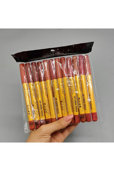 Top Lady TOP LADY Professional Lip Liner Set with 12 Assorted Colors to Suit All Lipstick Shades.
