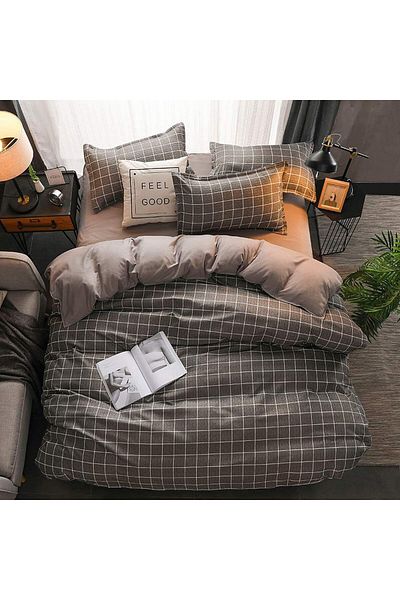 Saharaz Double Duvet Cover Set,Modern Geometric Gray,Simple Reversible ,Home Textiles Bedclothes,200X230cm