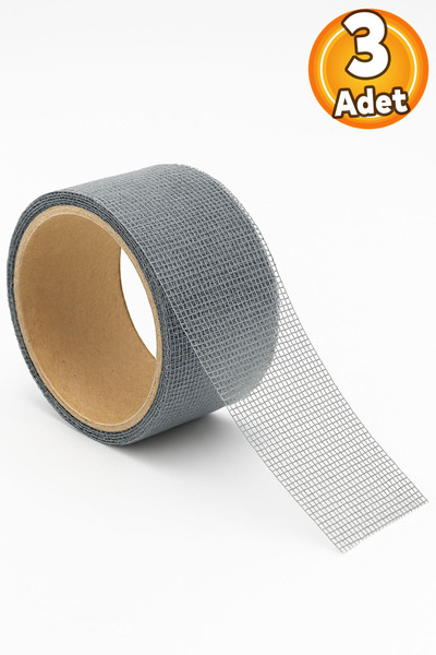 Badem10 48 mm x 2 Metre (3 ADET) Yapışkanlı Sineklik Tülü Tamir Bandı Yaması Bantı Kopmuş Delik Fiber Tül