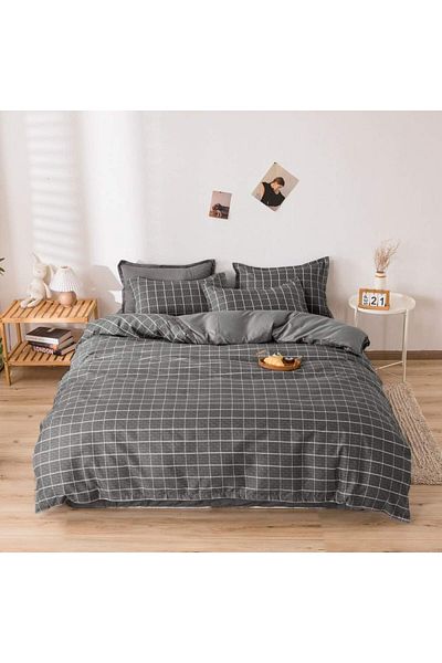 Saharaz Double Duvet Cover Set,Modern Geometric Gray,Simple Reversible ,Home Textiles Bedclothes,200X230cm