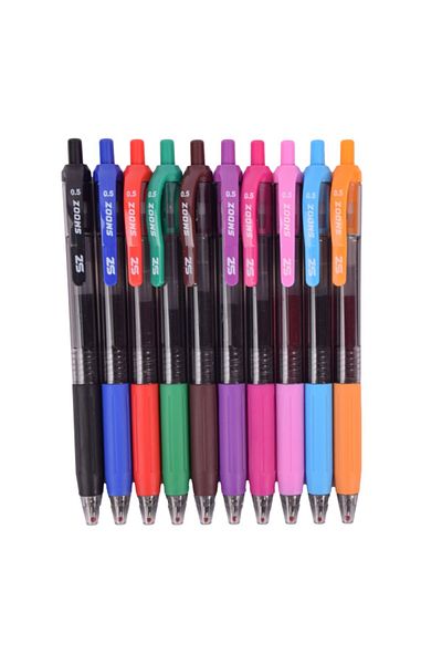 SMOOZ 10-Piece New Formula Gel-Ink Roller Ballpoint Pen 0.5 mm