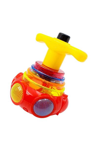 dalimag Automatic Spinning Top Toy, UFO Model, Music, Light Effects, Red, 8 cm,