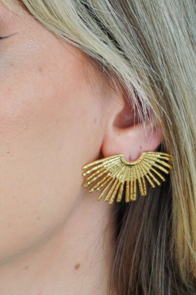 TRENDTAKI solare mistik güneş küpe gold kaplama 00371