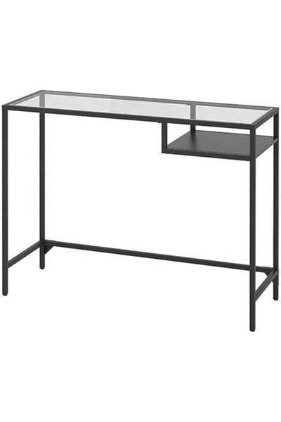 AGD Modern Metal Console Table for Entryway and Living Room - Black
