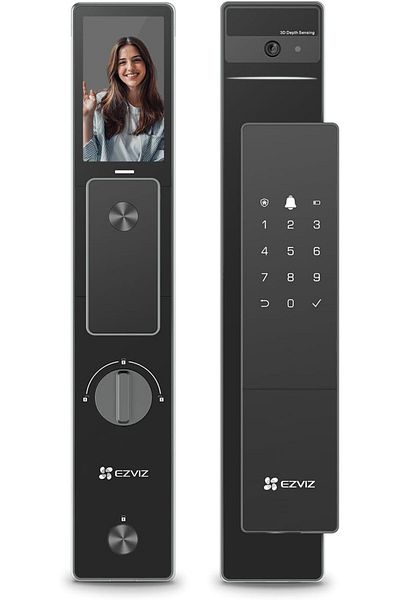EZVIZ DL50FVS 8-in-1 Keyless Entry Smart Door Lock, 3D Face Recognition, 2-meter Night Vision (6068)