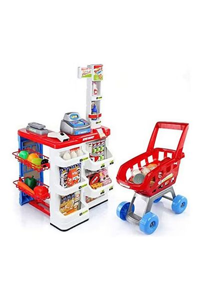 rexa Children 'S Home Supermarket Toy Shopping Cart Cash Register Sets
