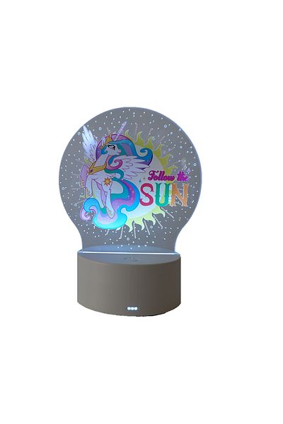 ILUMISHOP LED Night Light, PONY Celestia, 7 Colors, USB Power or 3 AA Batteries
