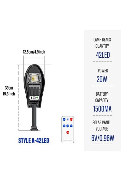 Choice W776B LED Solar Lights Outdoor Garden Street Light With Motion Sensor and Remote Control Waterproof