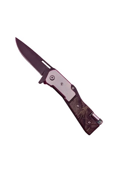 dalimag Cuțit cu deschidere manuală, lanternă, clemă pentru curea, mâner antiderapant, 20 cm