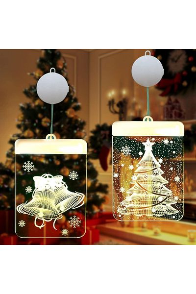 KSIBNW Set of 2 Christmas light pendants, white, USB, 16 X 11.5 cm