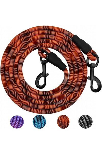 MayPaw Dog Leash, Nylon, Orange/black, 3 M