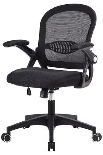 AGD Ergonomic Office Chair with Mesh Back, Adjustable Swivel Computer Chair, Padded Seat, Flip-up Arms,