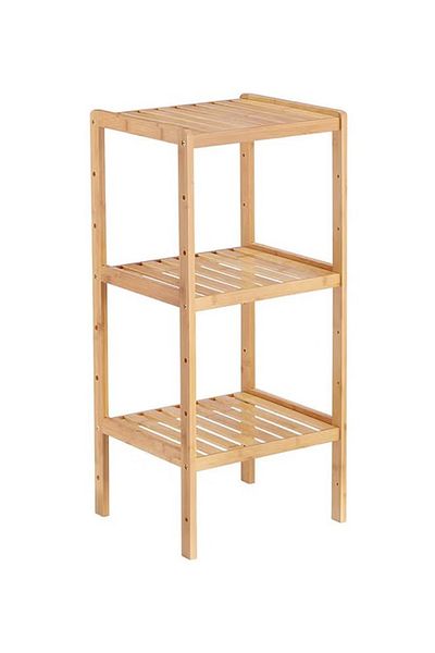 rexa 3-Tier Bamboo Shelf Storage Rack Brown 37x37x80cm