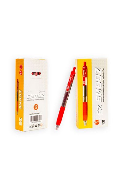 SMOOZ 10-Piece New Formula Gel-Ink Roller Ballpoint Pen 0.7 mm