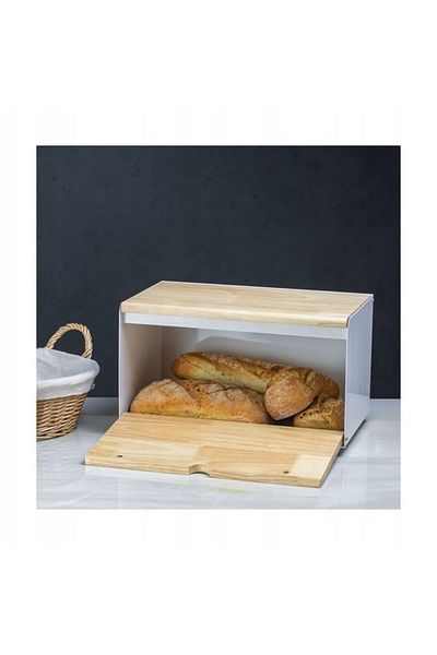 Ambition Bread storage box, bamboo lid, Scandi