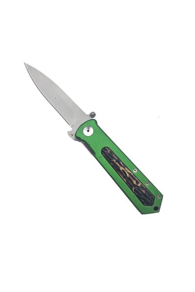 dalimag Cuțit manual cu deschidere, model copac, cârlig, 20 cm, verde,