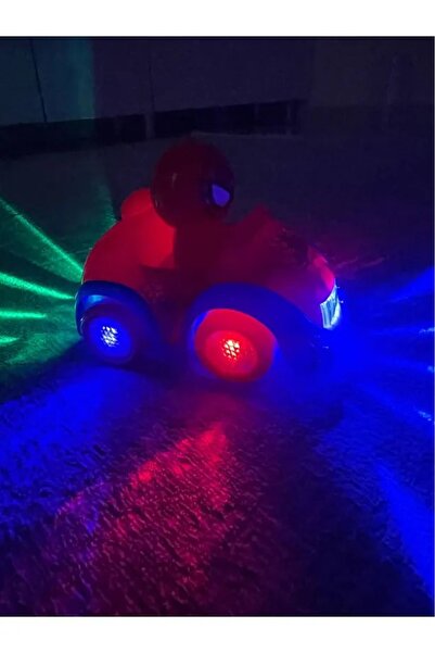 Toybox سيارة لعبة كهربائية برسومات كرتونية من سبايدرمان للأطفال مزودة بأضواء ملونة وموسيقى ورذاذ عادم
