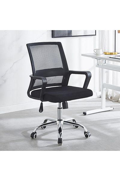 Living Black Swivel Office Chair – Breathable Mesh Back and Adjustable Height