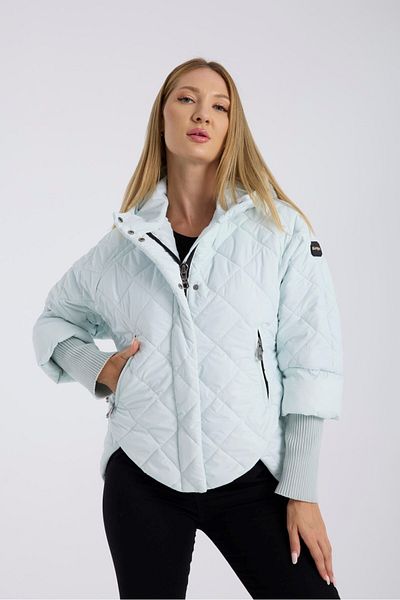 G-FOX Women's Fixed Hooded Knitwear Rib Detailed Quilted Sports down Coat - Stylish and Warm Design 8704