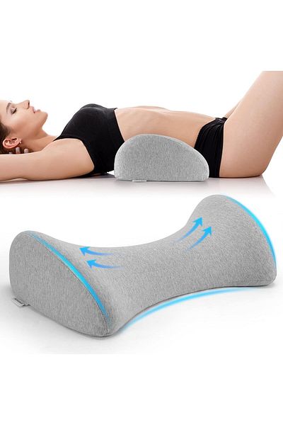 Saharaz Ergonomic Lower Back Pillow, with Removable Breathable Cover,Lumbar Support, Relieve Low Back Pain