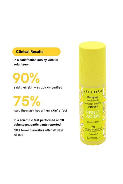 SEPHORA COLLECTION Lemon Peeling Mask Purifying – Deep Clean, Brighten & Smooth (30 ml)