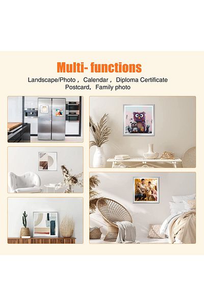 Ricuved Set of 2 magnetic frames for diamond creation, PVC, silver, 30 x 30 cm