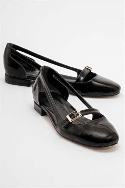 Zoe3 Style Women's Mln Black Patent Leather Ballerinas