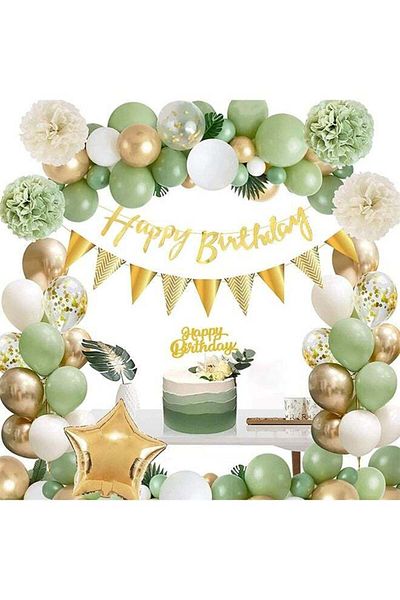 COOYA Multicolor 58-Piece Balloon Set, Party Decor with Banner Pompoms, for Various Celebrations