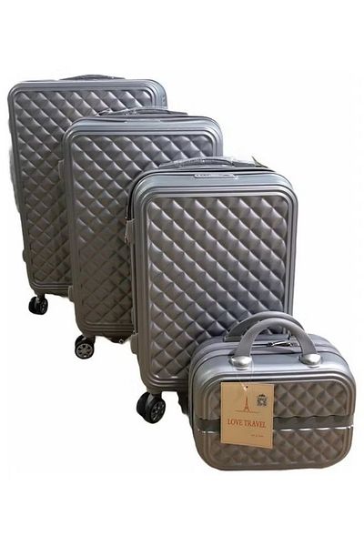 Love Travel 4-Piece Luggage Trolley Set Grey