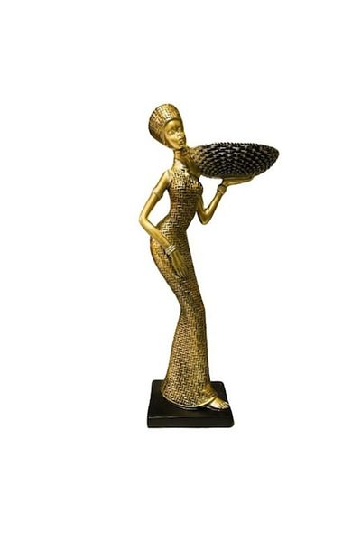 BLA BLA FOAM African Figurine, Bla Bla Foam, Plate Holder, 32 cm, Gold