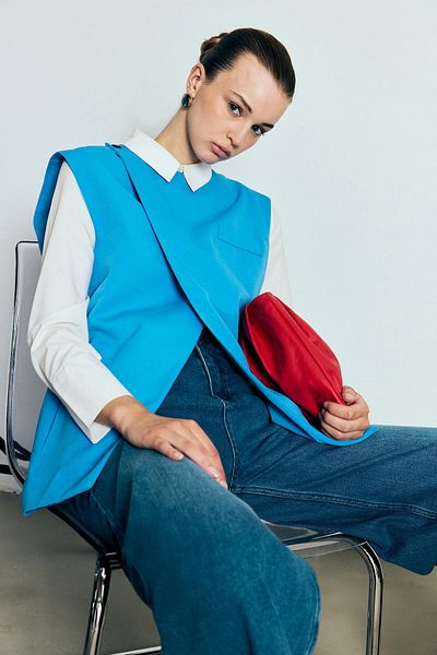 Touché Privé Linen Textured Double Vest
