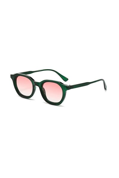 Toz Vintage Grovela Green Frame Pink Glass Vintage & Retro Unisex Sunglasses