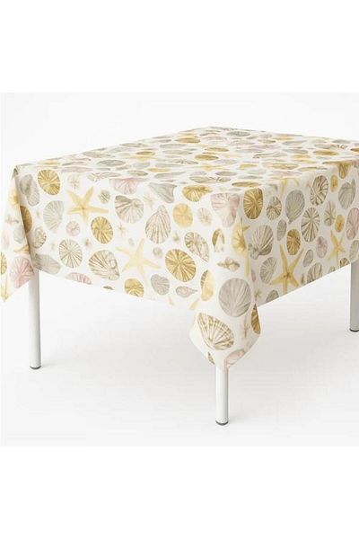 Sinada Home %100 Cotton Mussel Pattern Table Cloth - Table Cloth