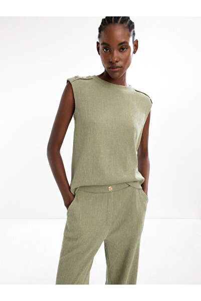 PARFOIS Düğmeli ve Dokulu Üst