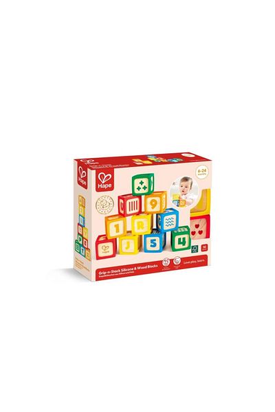 Hape Grip-n-Stack Silicone & Wood Blocks