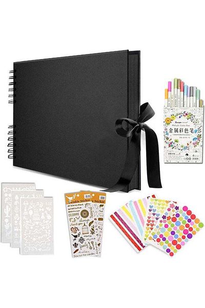 Generic 40-Sheets Self Adhesive Photo Album Set Black 21.5x29cm