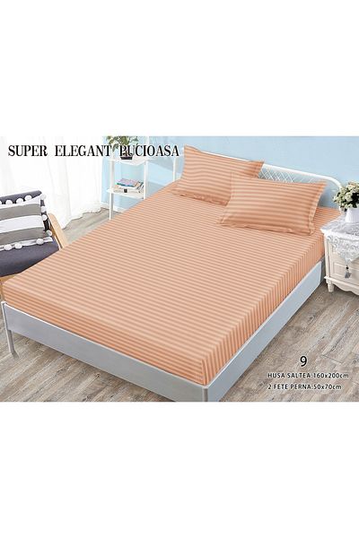 FIONNA.RO Damask Cotton Duvet Cover 160x200cm - Salmon Orange