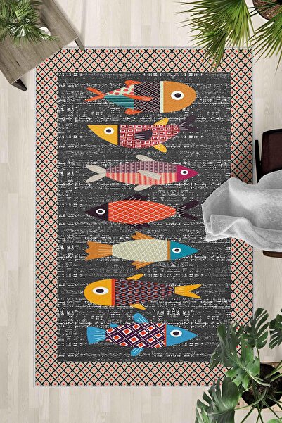 Monnhein Covor lavabil cu bază anti-alunecare – Covor modern cu imprimare dig...