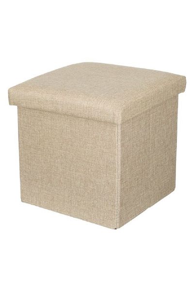 OEM Foldable textile stool, size 30x30x30 cm, Beige