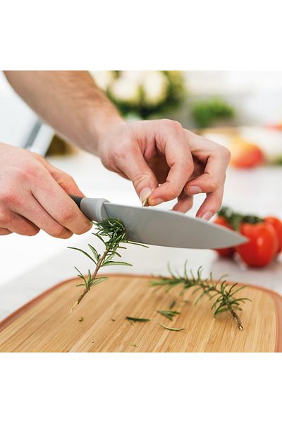 Berghoff Chef's knife, 14 cm, protective sheath, Steel, Gray