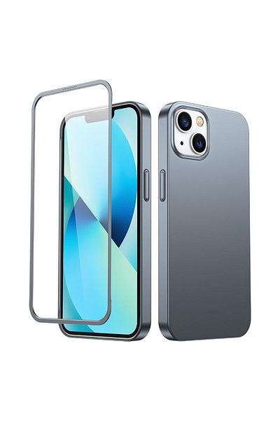 Joyroom Etui pokrowiec do iPhone 13 obudowa na tył i przód + szkło hartowane szary