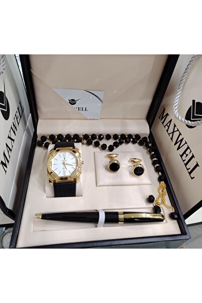 MB طقم ساعة ماكسويل الرجالي +القلم +الكبك +السبحه